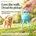 Love the walk. Dread the pickup? Portable blue dog poop scooper for use with waste bags.