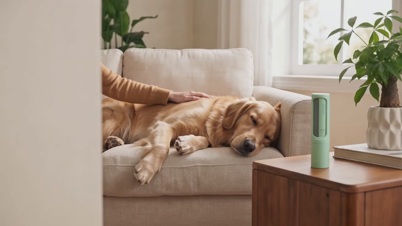 A golden retriever enjoying everyday life with Pioneer Picks pet essentials